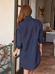 Mary Classic Shirtdress Navy