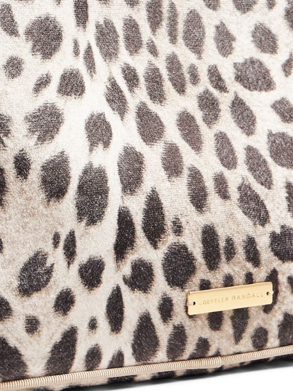 Minnow leopard-print velvet tote bag