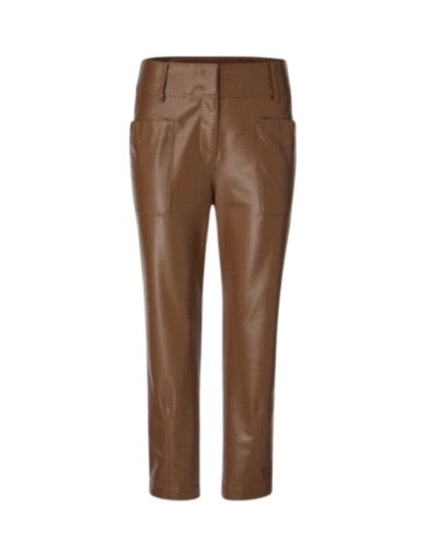 High-Waist Pants in Faux Nappa Leather