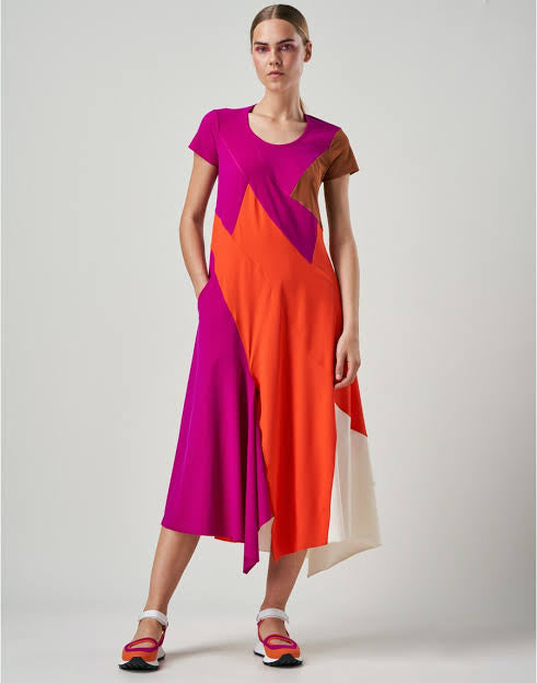 Tease multicolor multipanel A line dress