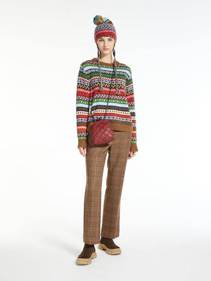 Edicola intarsia-pattern relaxed-fit knitted jumper