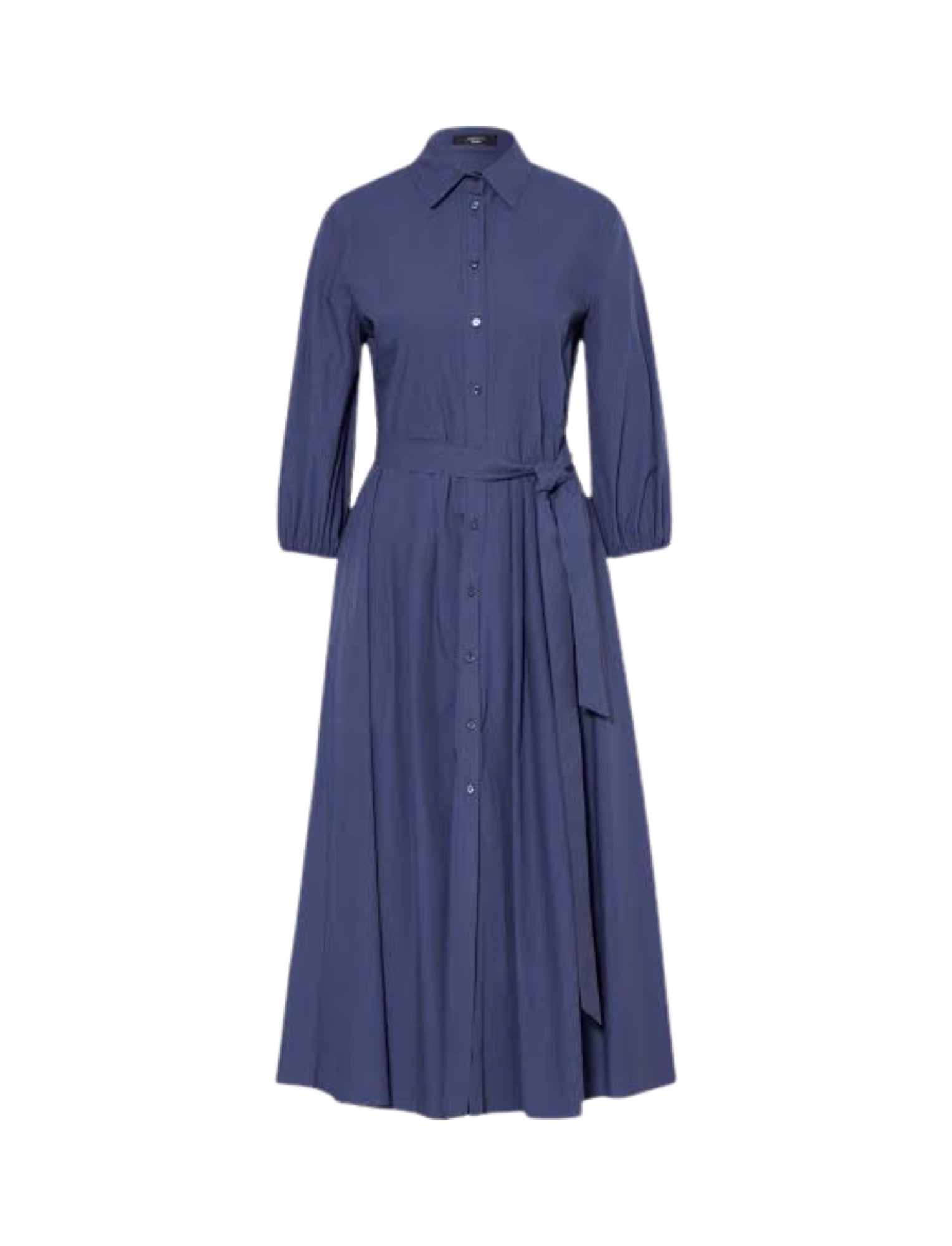 Abete Blue Cotton Shirt Dress