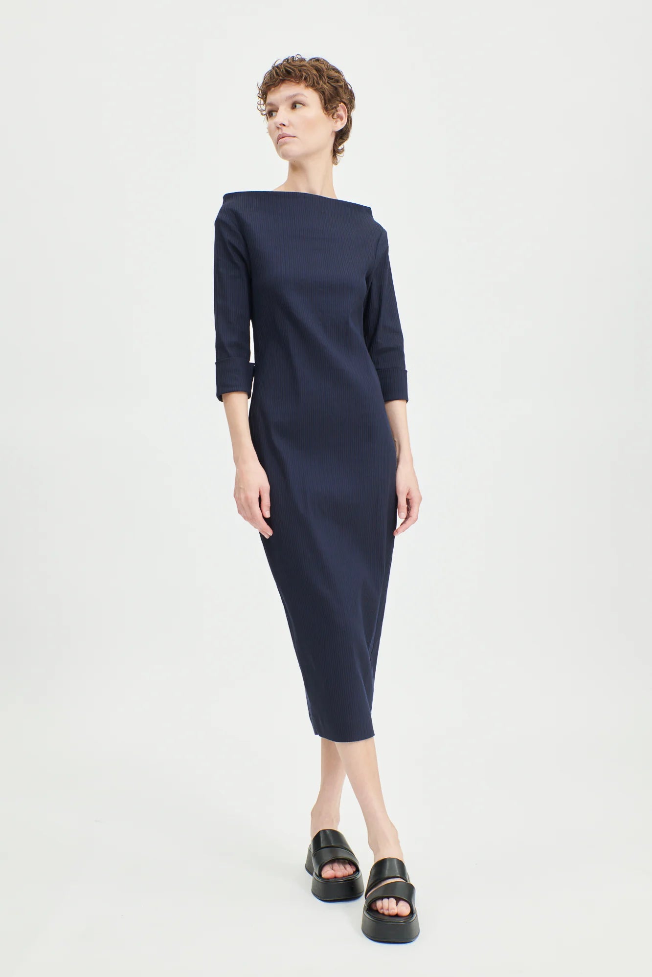 Slim Sheath Dress Navy