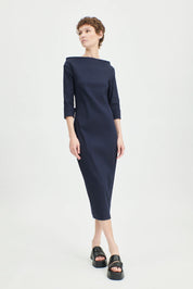 Slim Sheath Dress Navy