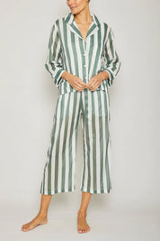 Sato Pajama Set - Evergreen Stripe