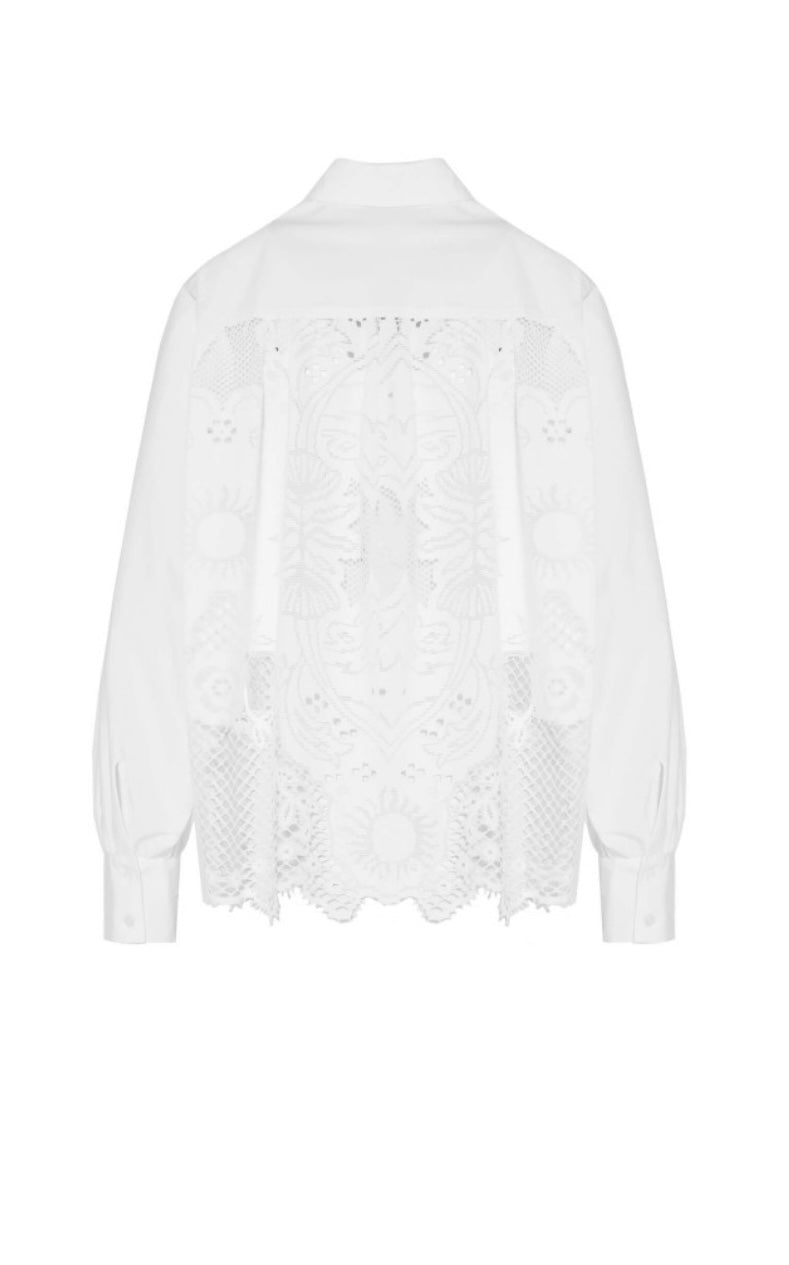 Soleil Oversized Shirt in cotton and lace