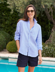Eileen Relaxed Button Up Shirt Light Blue