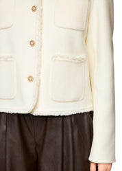 Jacket With Patch Pockets Bright Ecru