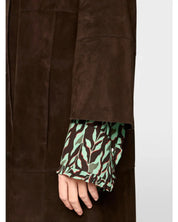 Suede Coat Dark Wood