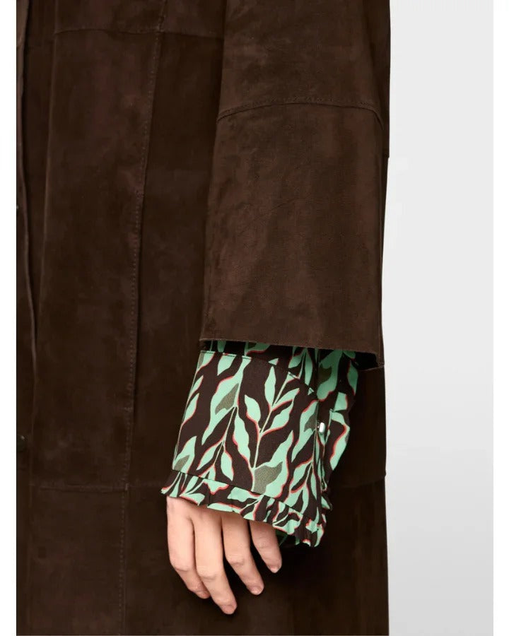 Suede Coat Dark Wood