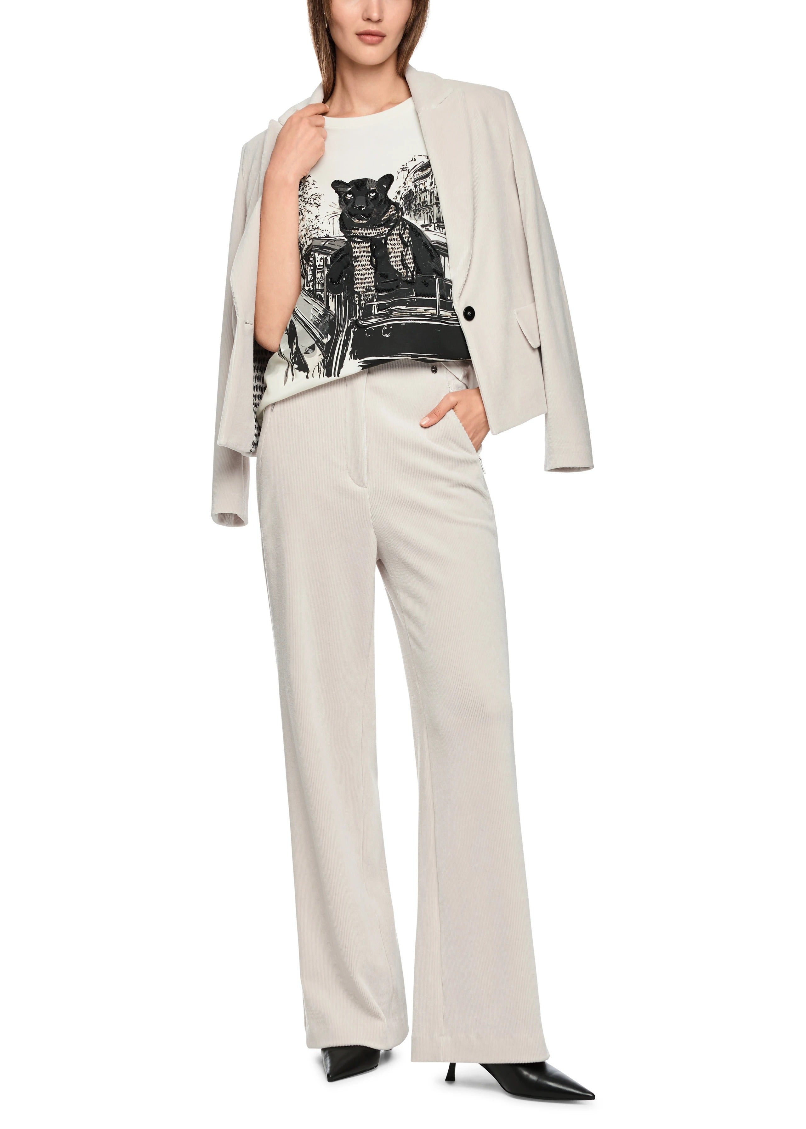 Smoke Cord Blazer In Cotton Blend