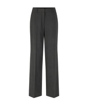 Marc Cain Straight Leg High-Waisted Flannel Trousers Grey