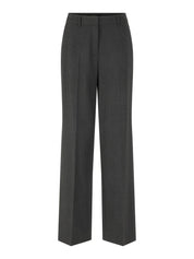 Straight Leg High-Waisted Flannel Trousers Grey