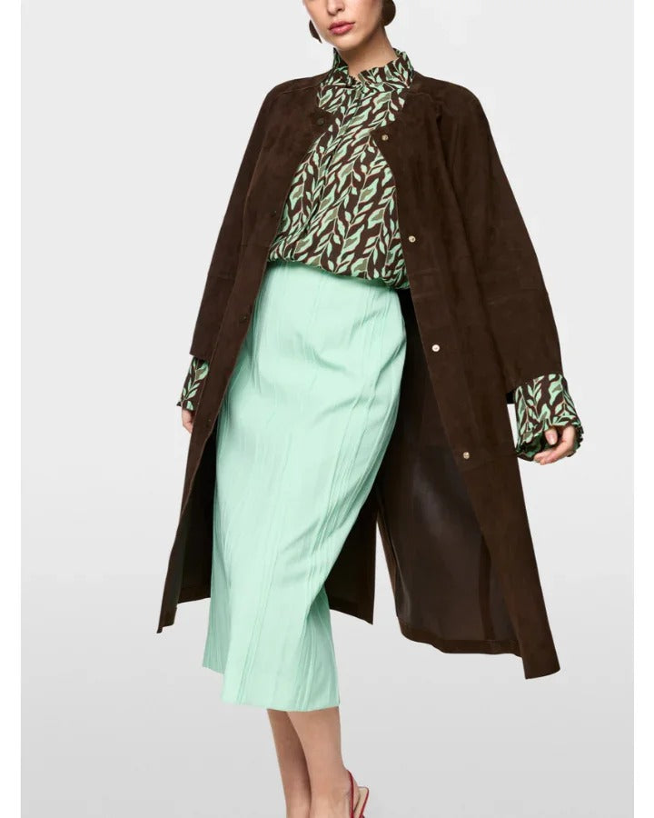 Suede Coat Dark Wood