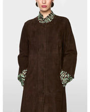 Suede Coat Dark Wood