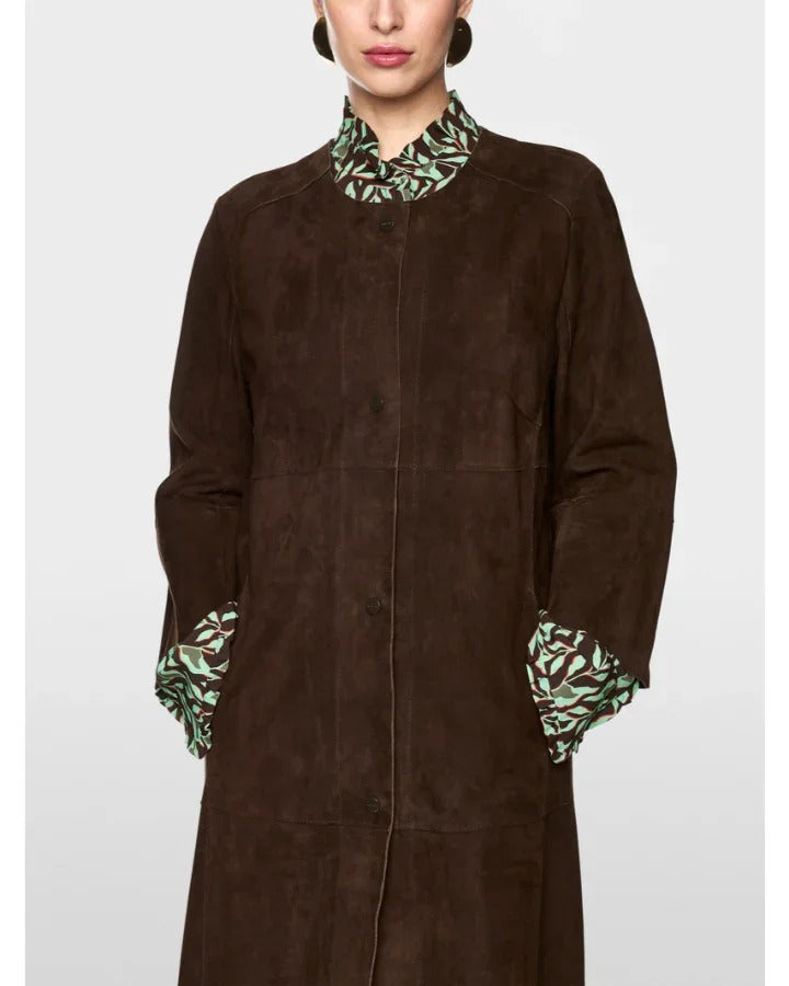 Suede Coat Dark Wood