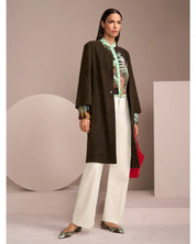 Suede Coat Dark Wood