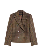 Gerusia Cropped Wool Jacket Wine Coloured