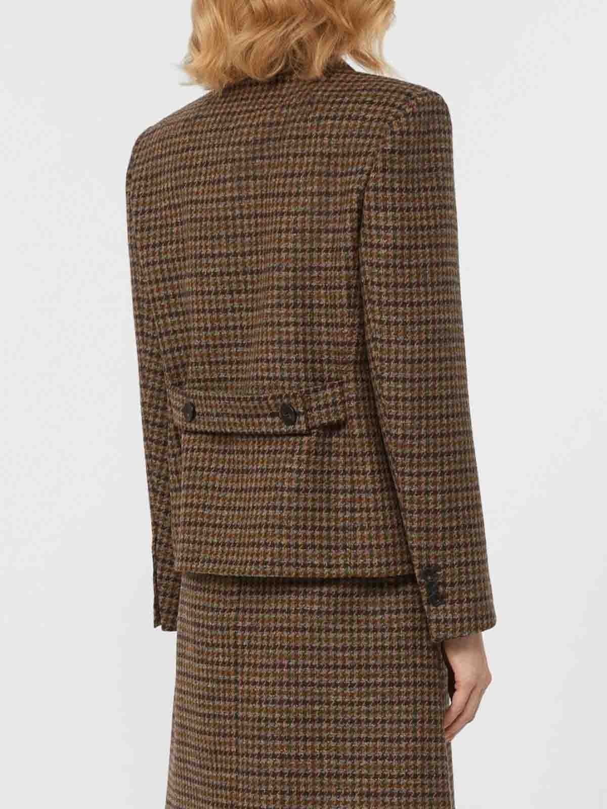 Gerusia Cropped Wool Jacket Wine Coloured