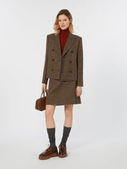 Gerusia Cropped Wool Jacket Wine Coloured