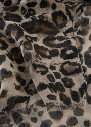 Soft Turtleneck Blouse Cappuccino Leopard Print
