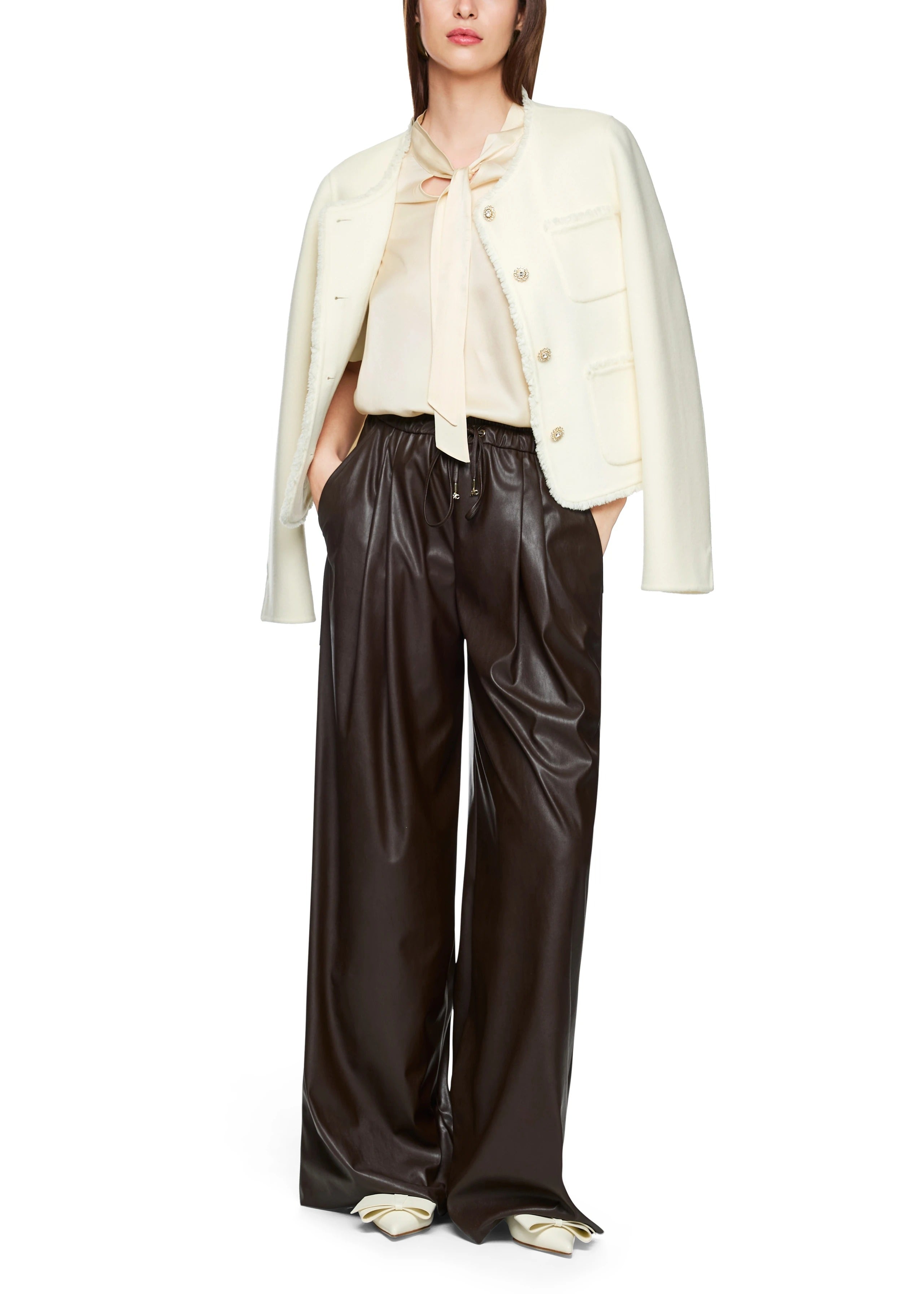 Jacket With Patch Pockets Bright Ecru