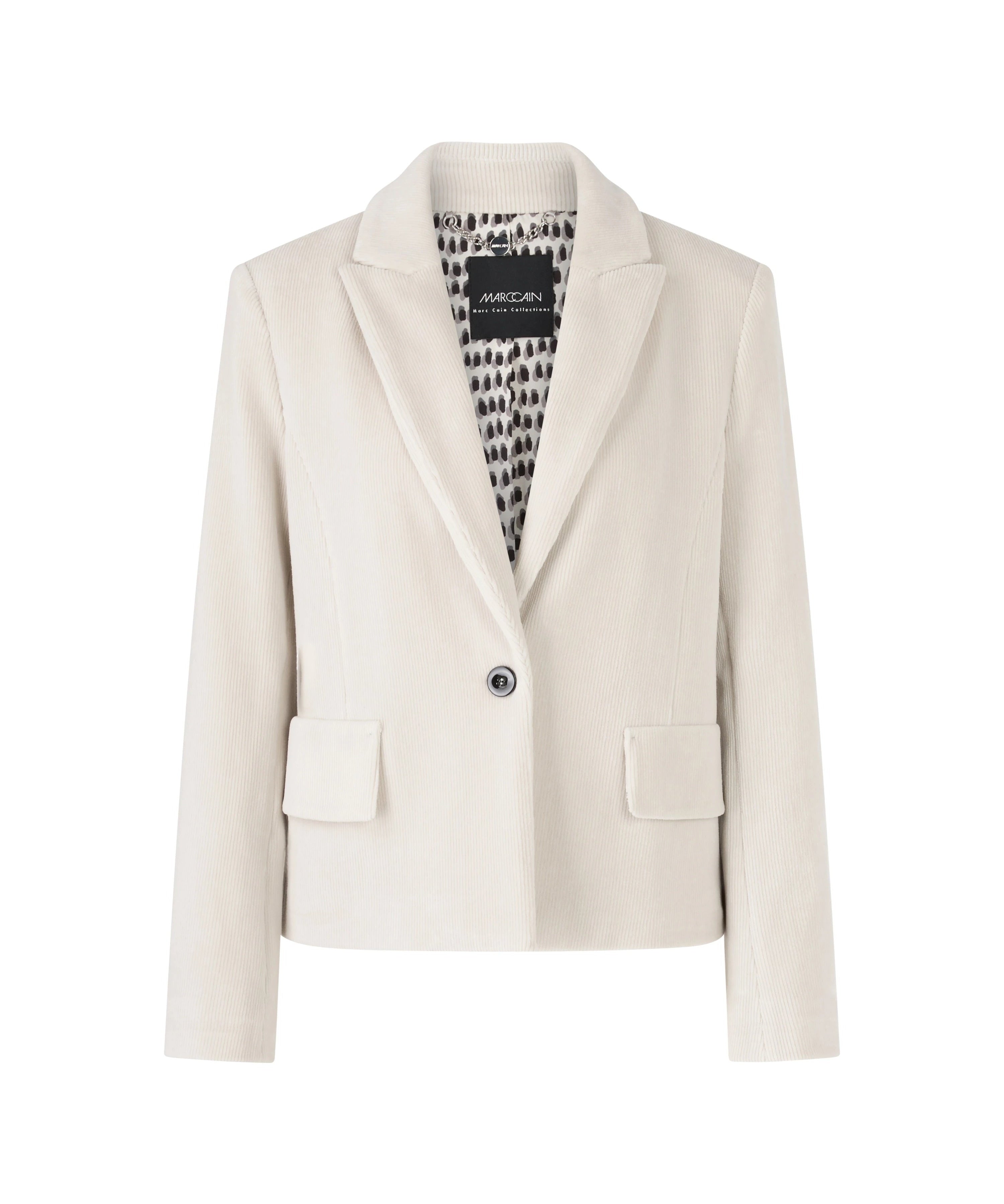 Marc Cain Cord Blazer in Cotton Blend Smoke