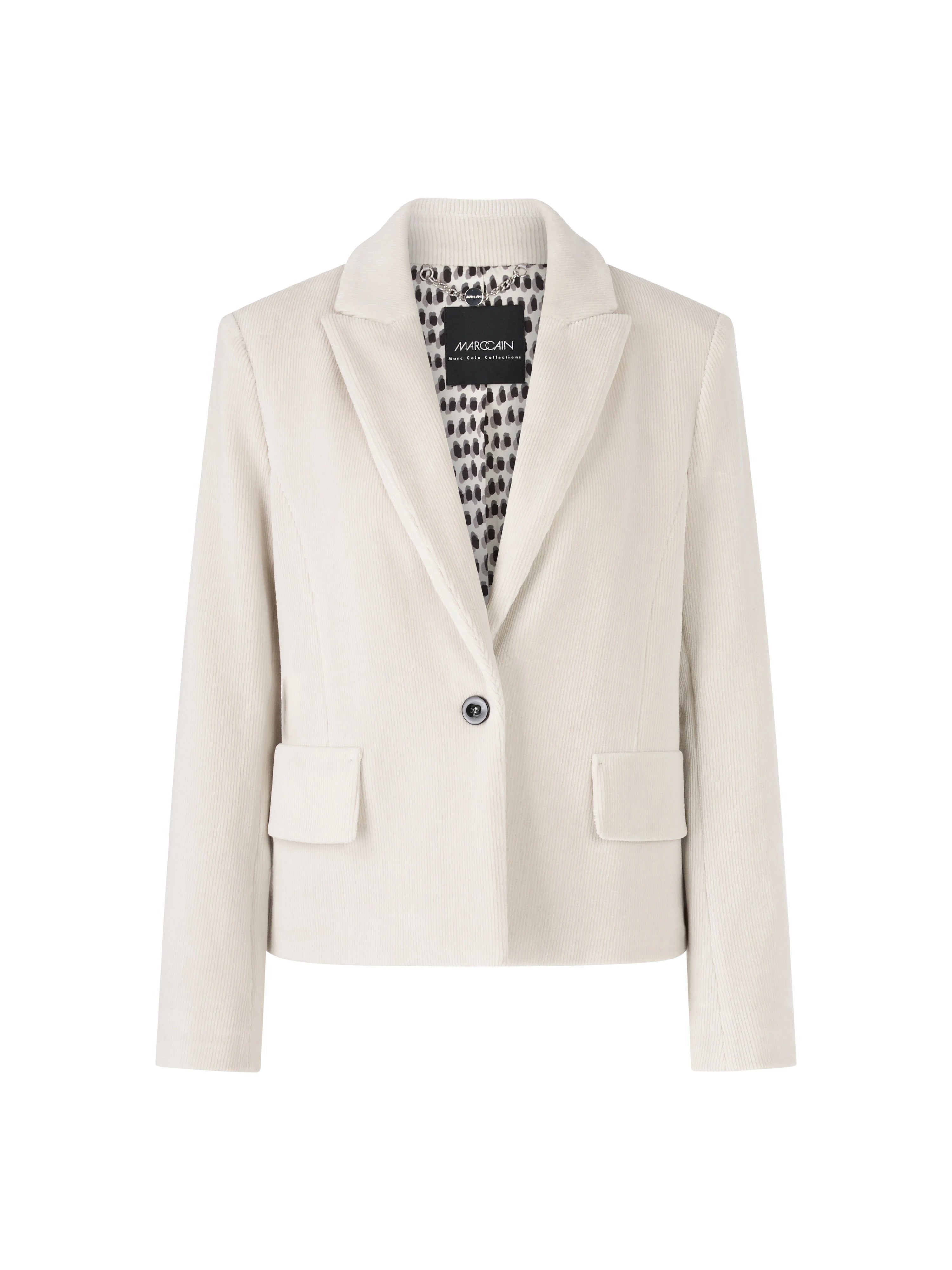 Marc Cain Cord Blazer in Cotton Blend Smoke