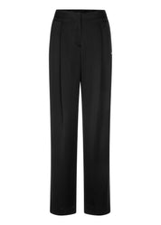 Wasco Satin Trousers Wide-Cut Black