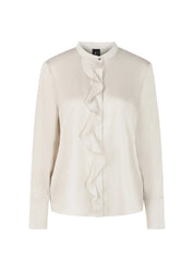 Silk Blouse With Flounce Smoke