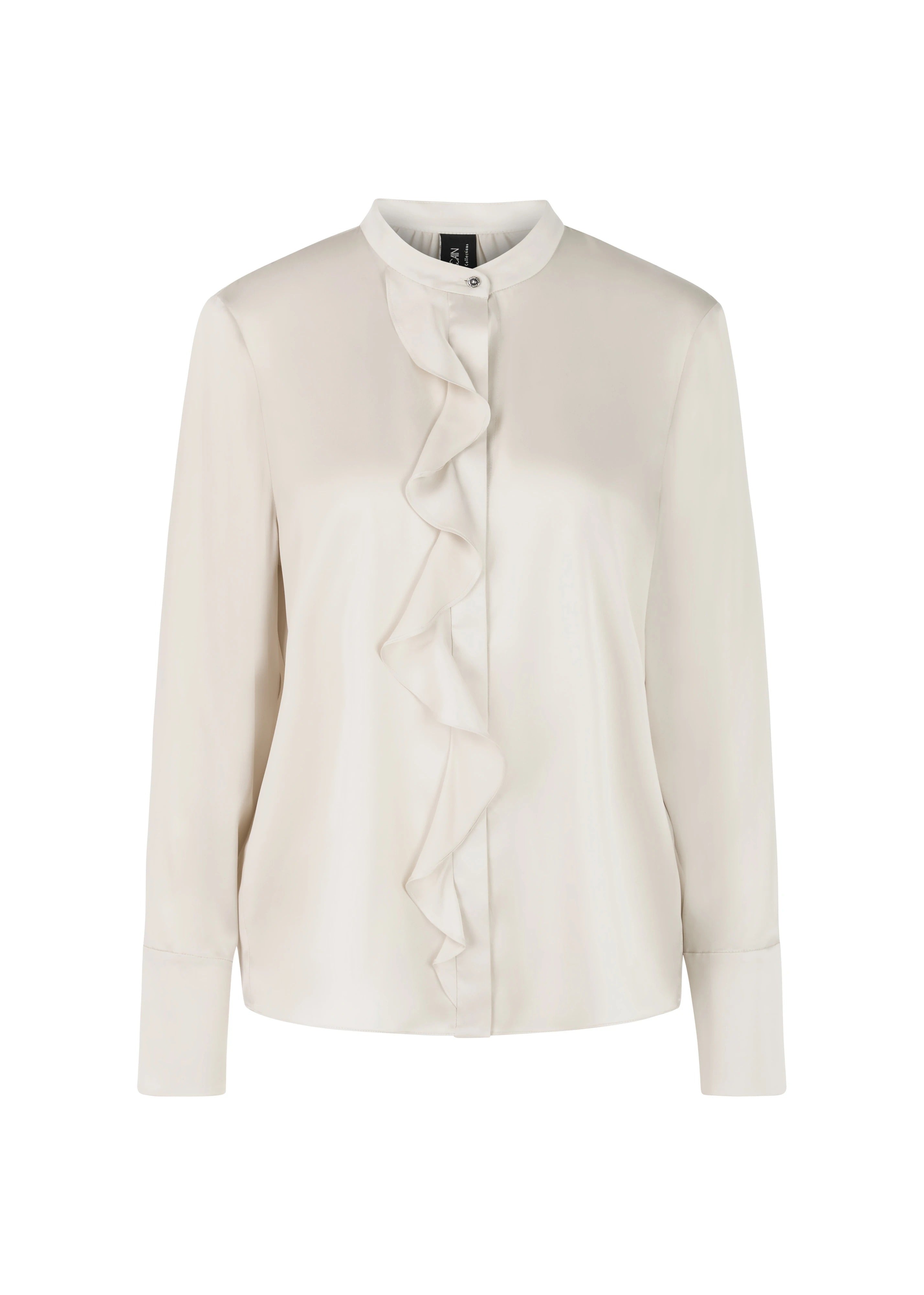 Silk Blouse With Flounce Smoke