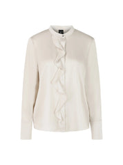 Marc Cain Silk Blouse with Flounce Smoke