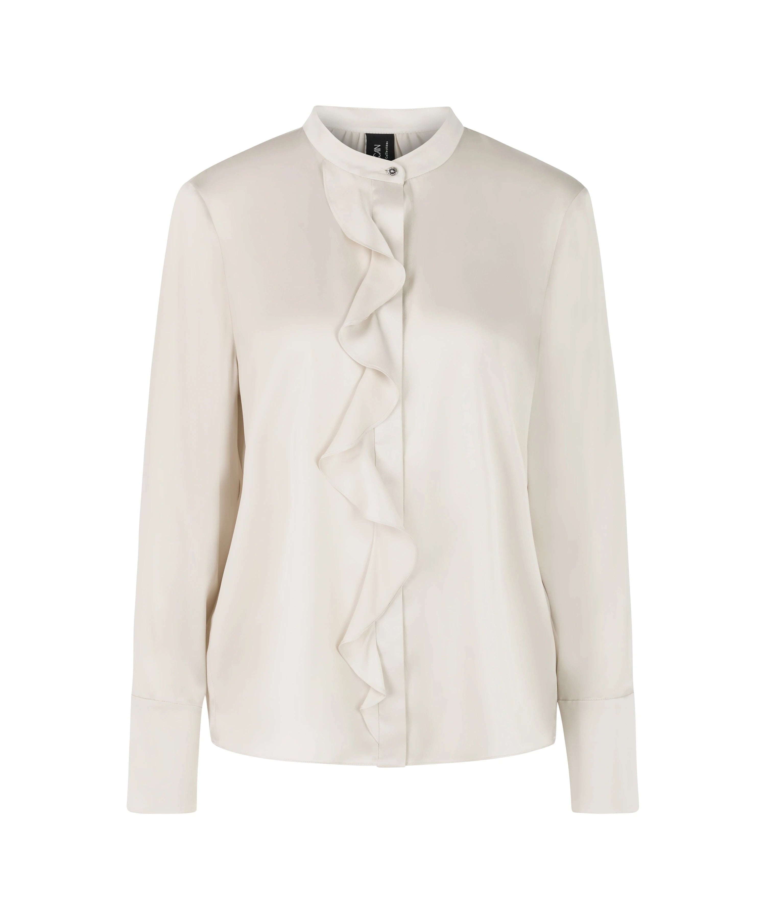 Marc Cain Silk Blouse with Flounce Smoke