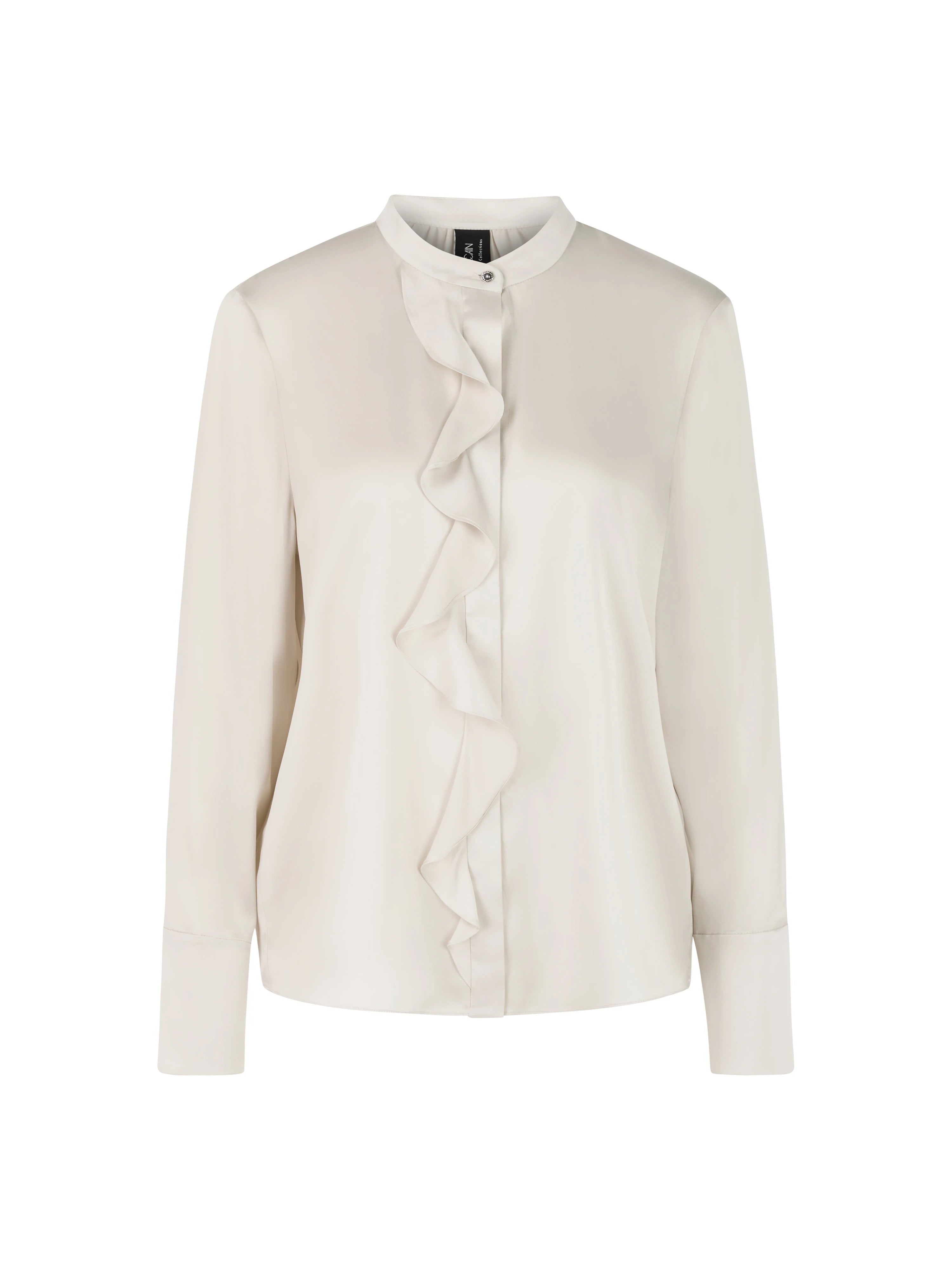 Marc Cain Silk Blouse with Flounce Smoke