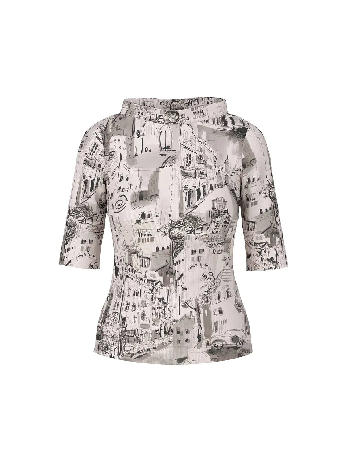 T-Shirt With City Motif Smoke
