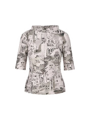 T-Shirt With City Motif Smoke