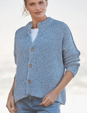 Montecito Crew Neck Cardigan Blue