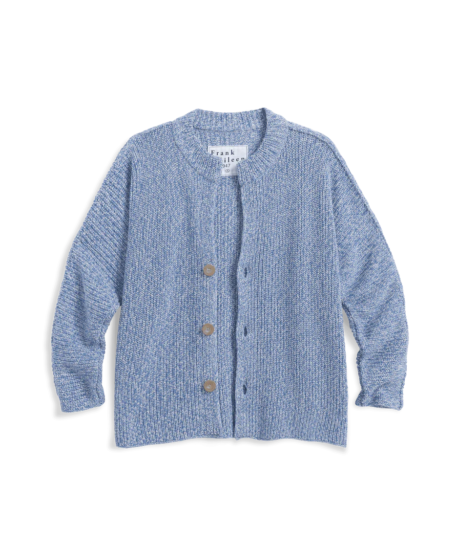 Frank & Eileen Montecito Crew Neck Cardigan Blue