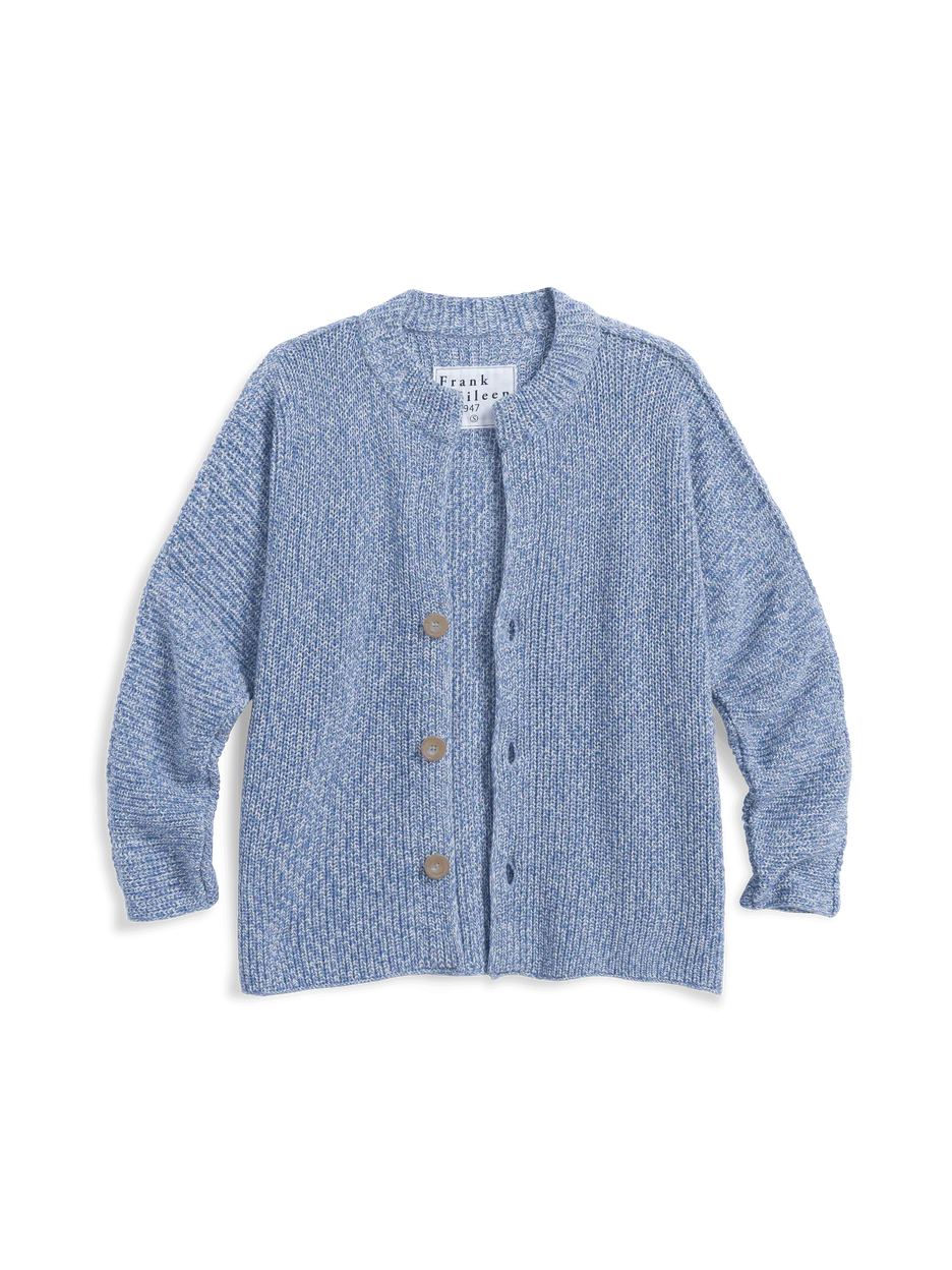 Frank & Eileen Montecito Crew Neck Cardigan Blue