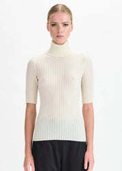 Ribbed Short Sleeve Knit
