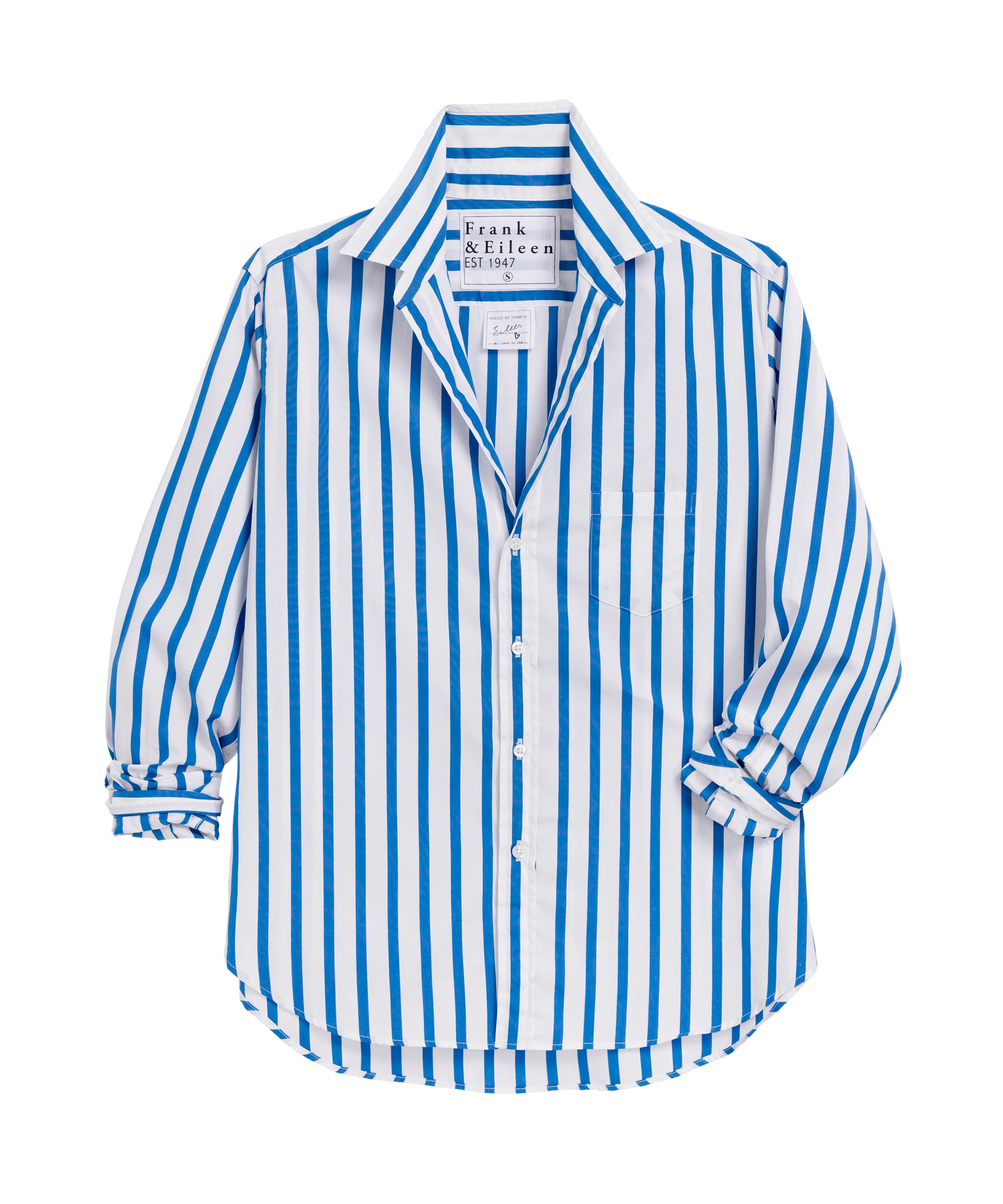 Frank & Eileen Eileen Relaxed Button-Up Blue & White Stripe