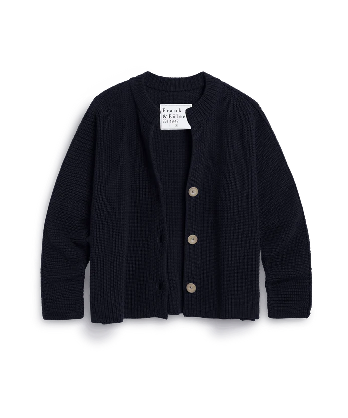 Frank & Eileen Montecito Crew Neck Cardigan Marine
