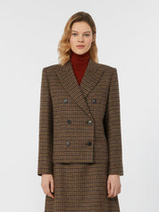 Gerusia Cropped Wool Jacket Wine Coloured
