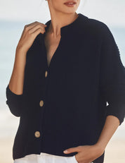 Montecito Crew Neck Cardigan Marine
