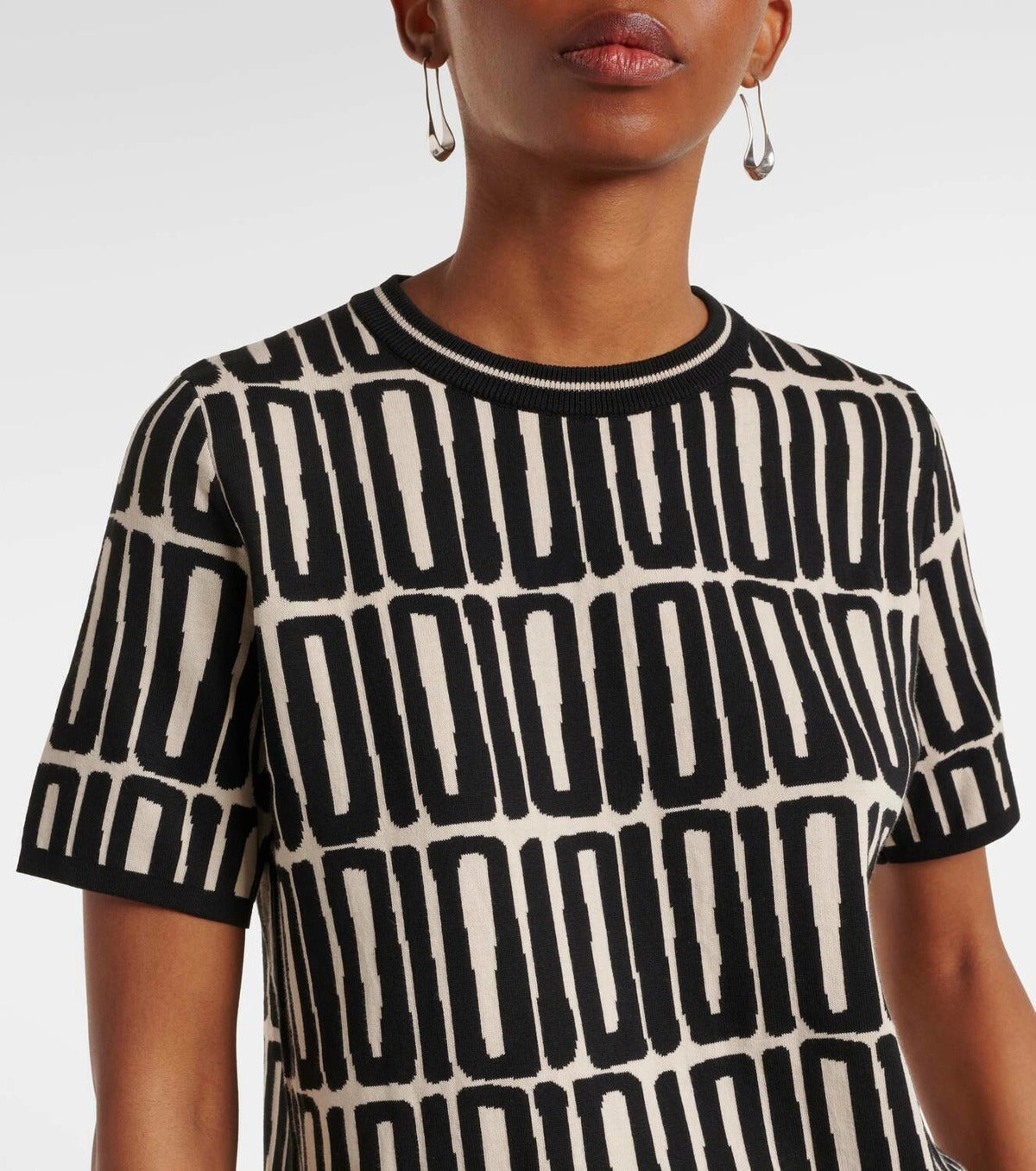 Ramo Top Black & Cream Print