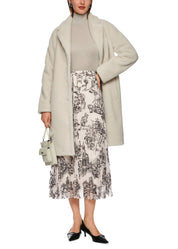 Pleated Skirt With City Motif Smoke