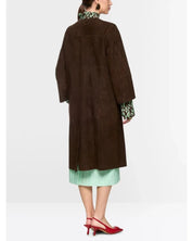 Suede Coat Dark Wood
