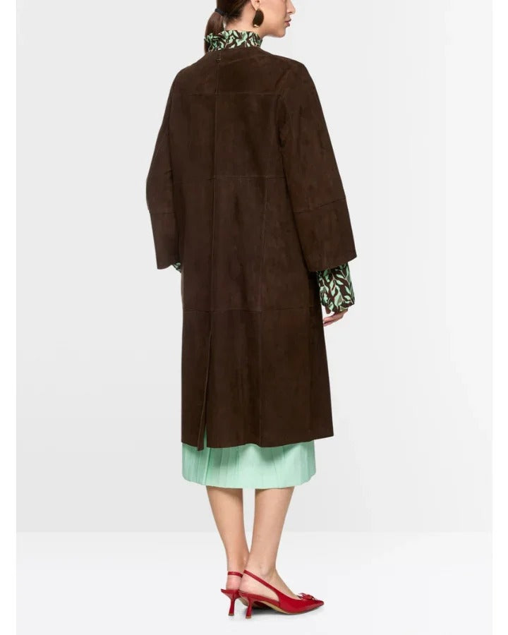 Suede Coat Dark Wood