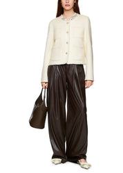 Jacket With Patch Pockets Bright Ecru