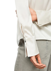 Silk Blouse With Flounce Smoke